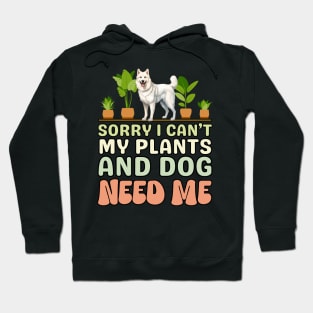 White Shepherd And Plants Hoodie